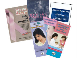Breast Cancer, Breast Cancer Risk, Breast Cancer Abortion and the Pill Booklet &amp; Pamphlets Valuable information about how the Pill and abortion cause breast cancer and how it can be prevented. <br /><span style="font-weight: bold;">This is an outstanding collection with a list value of $ 14.00!</span>